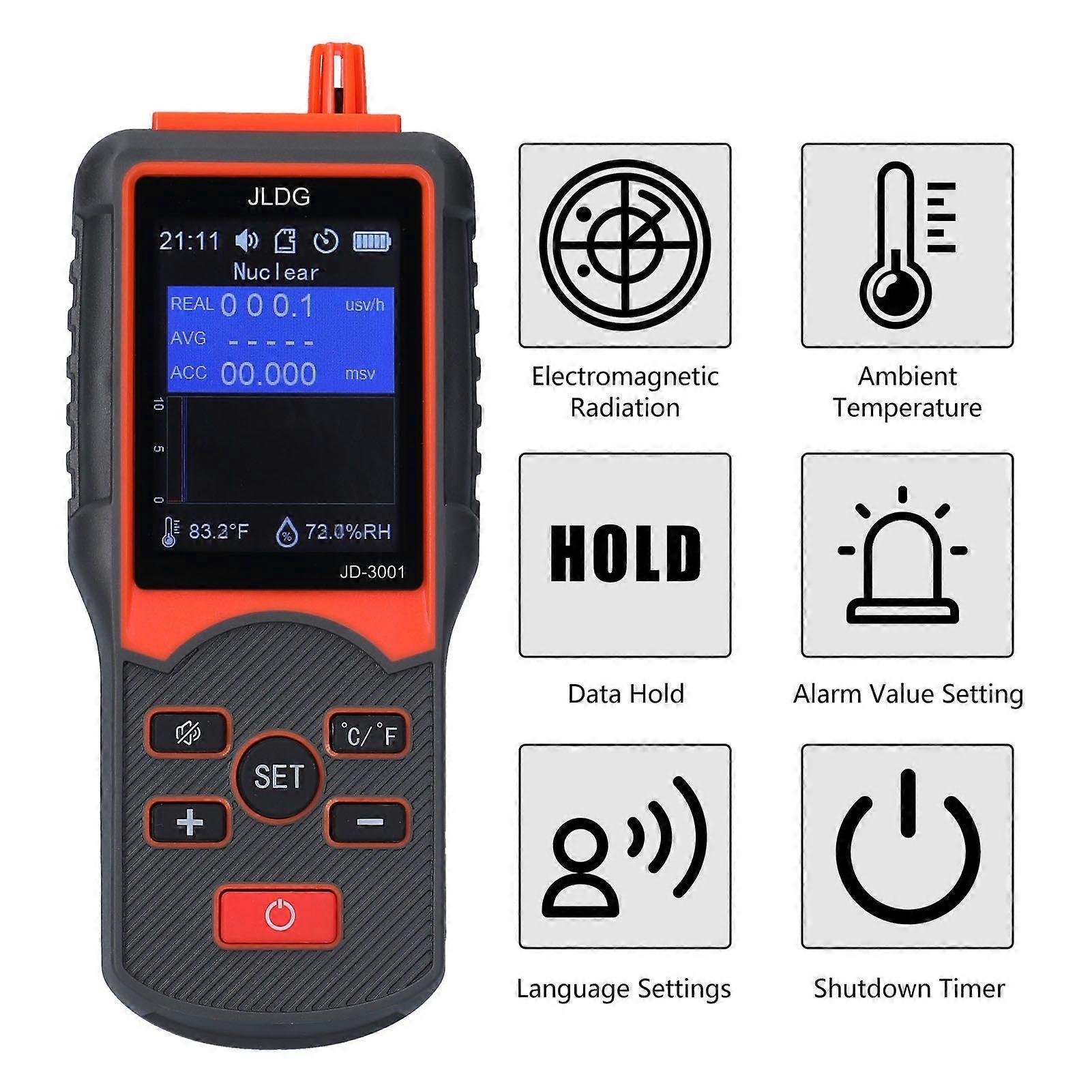 JD-3001 Multifunctional  Counter and Electromagnetic Radiation Detector Temperature and Humidity Measurement Device with Data Export Function