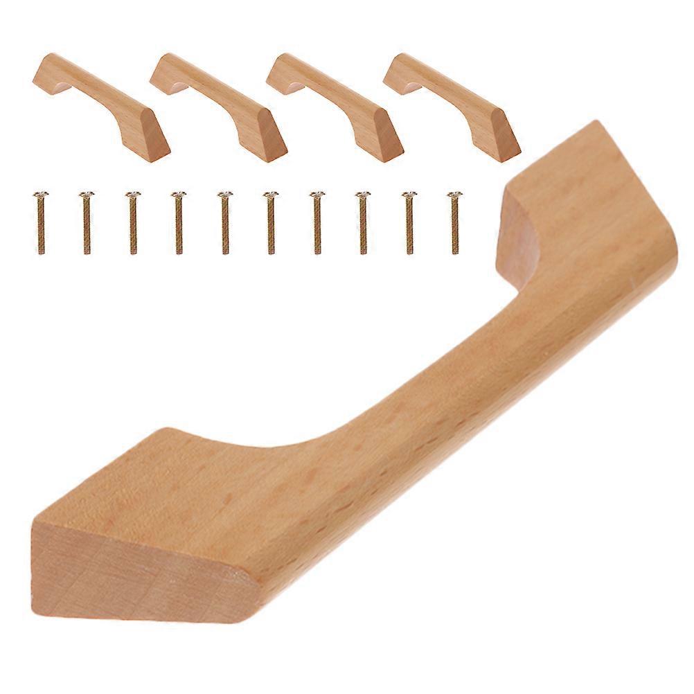 Wardrobe Handles Solid Beech Wood Indoor Use Durable Use Easy Installation 5Pcs Handles