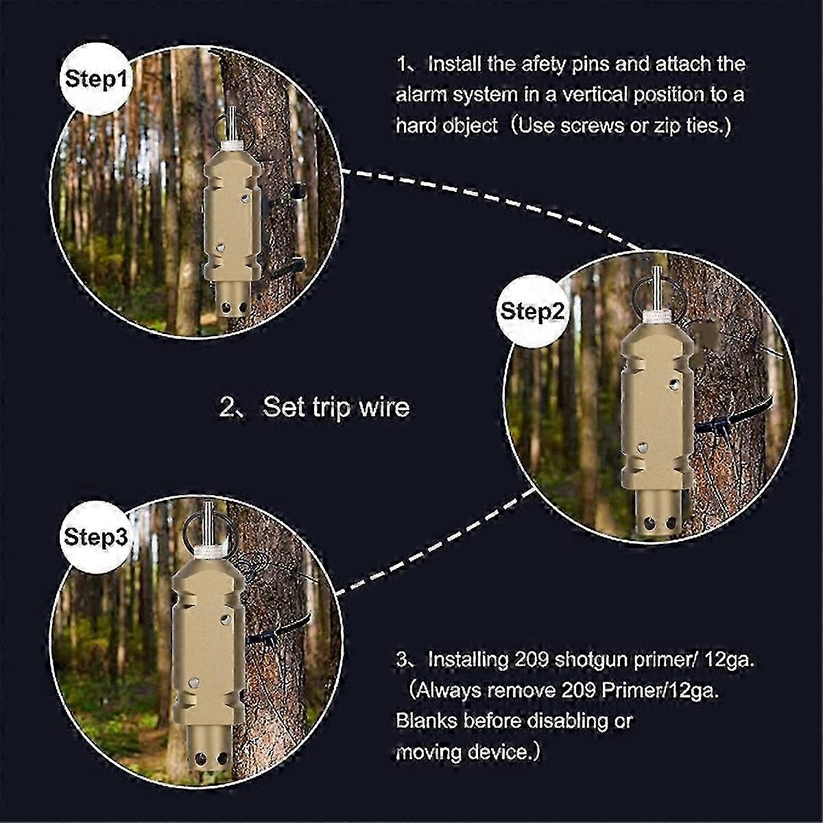 Perimeter Trip Alarm Loud Early Warning Security System 12 Gauge Camping Trip Wire Alarm Device for Hiking