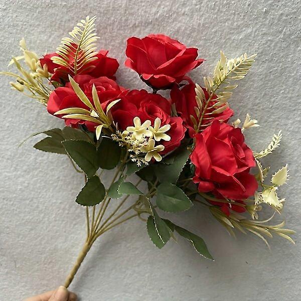 Artificial flower bouquets, white roses and peonies, add charm to the environment and have multiple uses