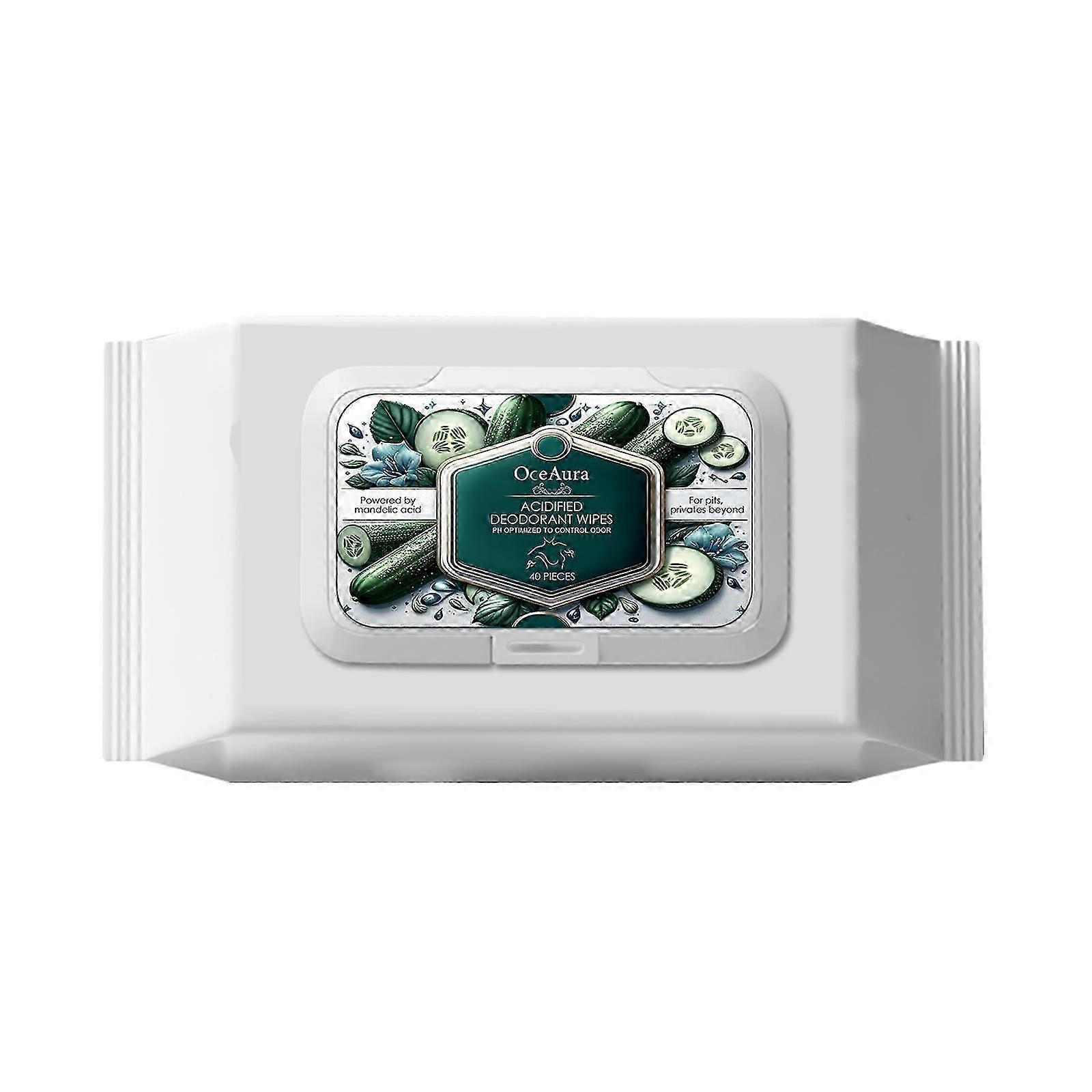 OceAura Acidic Deodorizing Wipes Clean underarms, eliminate odor, and leave a refreshing scent. Portable wipes.