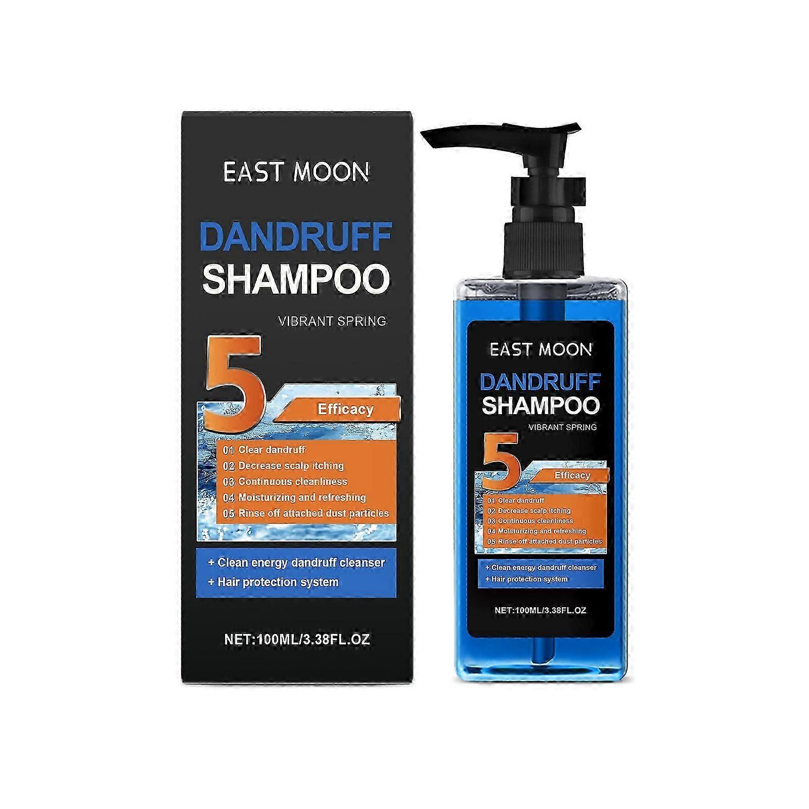 East Moon Men's Cool and Dandruff Removing Shampoo Repairs Dry and Fury Hair, Smooth, Shiny, Oil Control, Refreshing