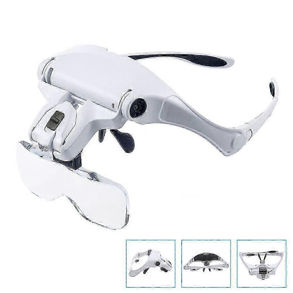 Multi-lens head magnifier with LED for sewing and needlework