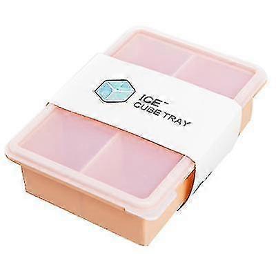 6 Grids Orange 8 Grids Silicone Ice Cube Tray Tool With Lid Az14370