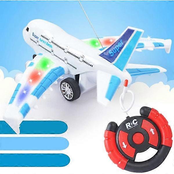 Toy plane for children - Airbus remote-controlled toy plane, with flashing lights and realistic jet engine sound, 3-12