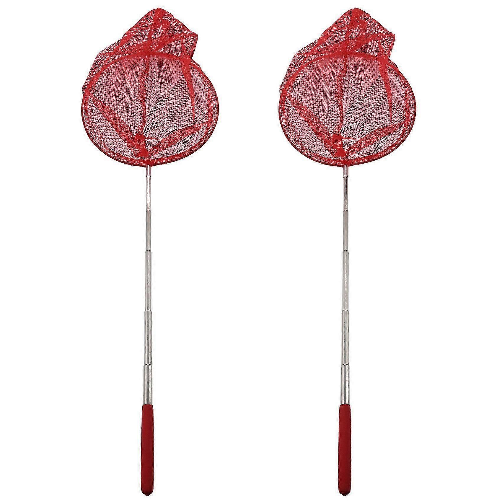 2X Outdoor Catching Catching Butterfly Net Fishing Net Bag Stainless Steel Telescopic Fishing Net T