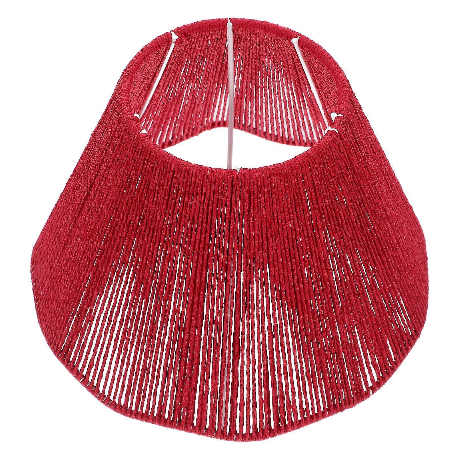 Vintage Woven Lamp Shade Light Diffusion Red 22cm Bottom Diameter 15cm Height 1Pcs