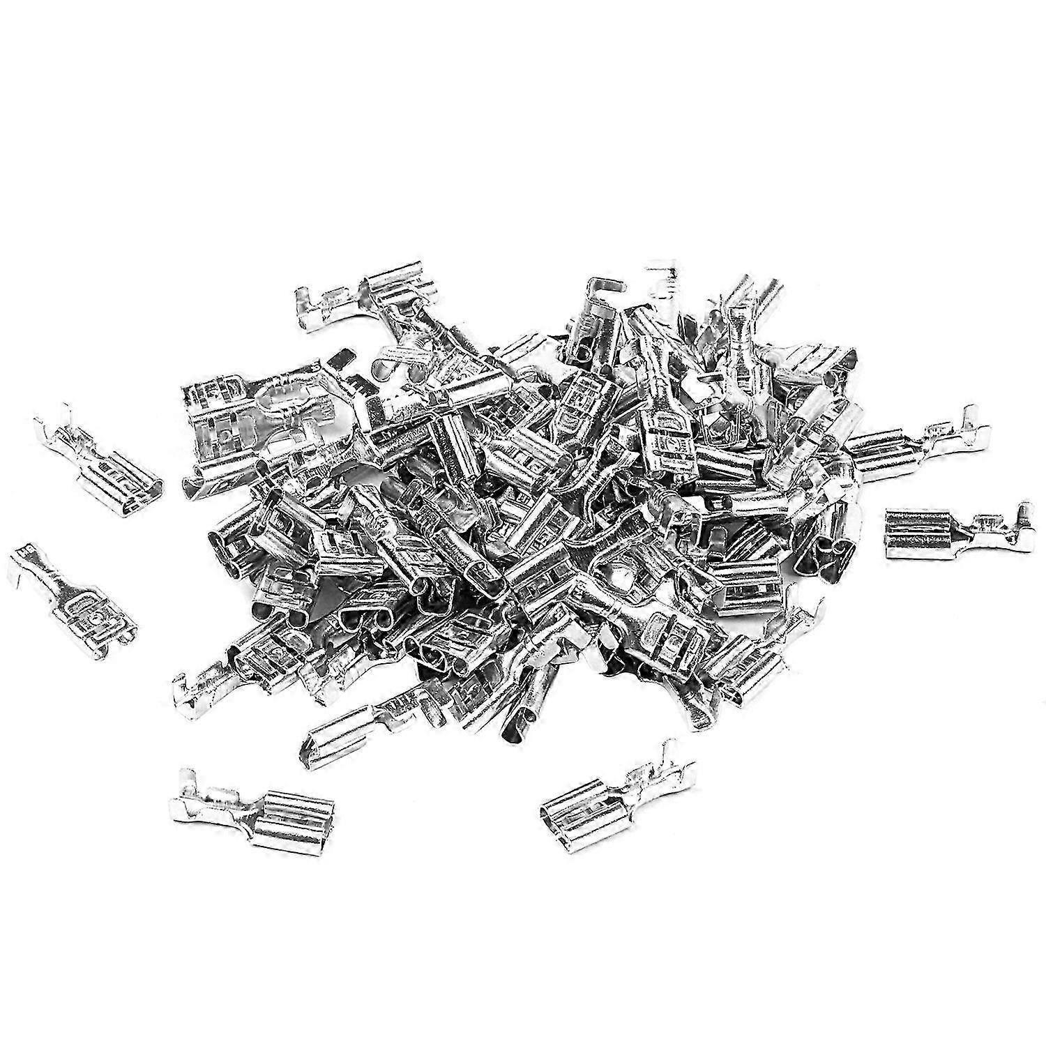 100x6.3mm Uninsulated Female Spade Push On Crimp Terminal 2.5mm2