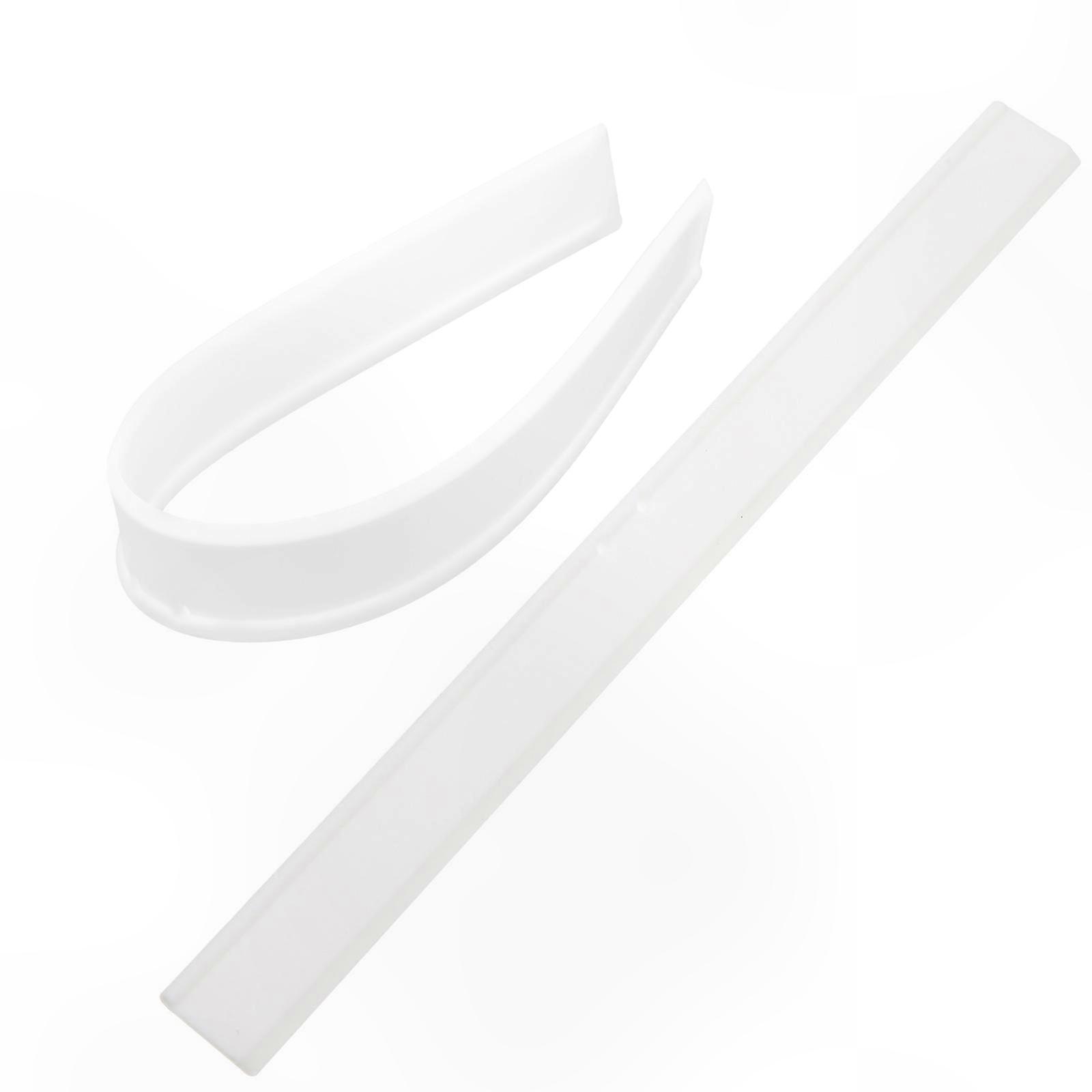 White Rectangular Squeegee Strip, Durable Water Removal Tool, Anti-Aging Rubber, 25x2.2x0.2cm, 2 Pieces