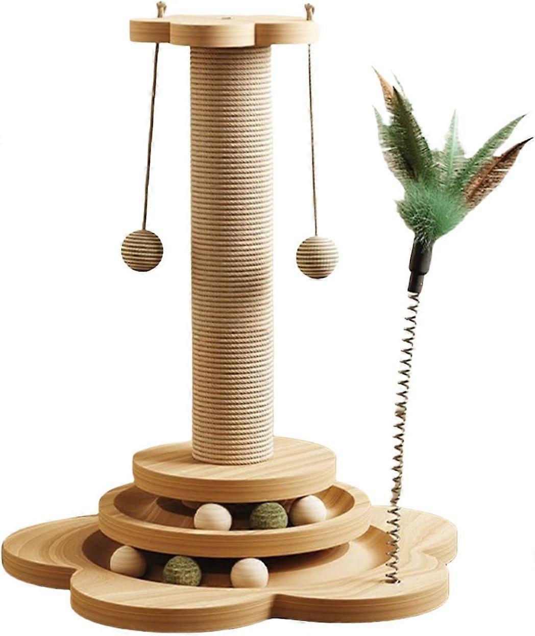 Kitten Cat Post Sisal Rope Chewing Toy for Teething Kittens - Fun Pendant Design, Durable, Natural Material