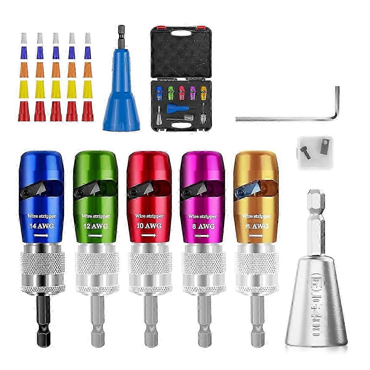 Regulations Wire Stripping Tool for Drills & Comprehensive Wire Twisting Connector Kit
