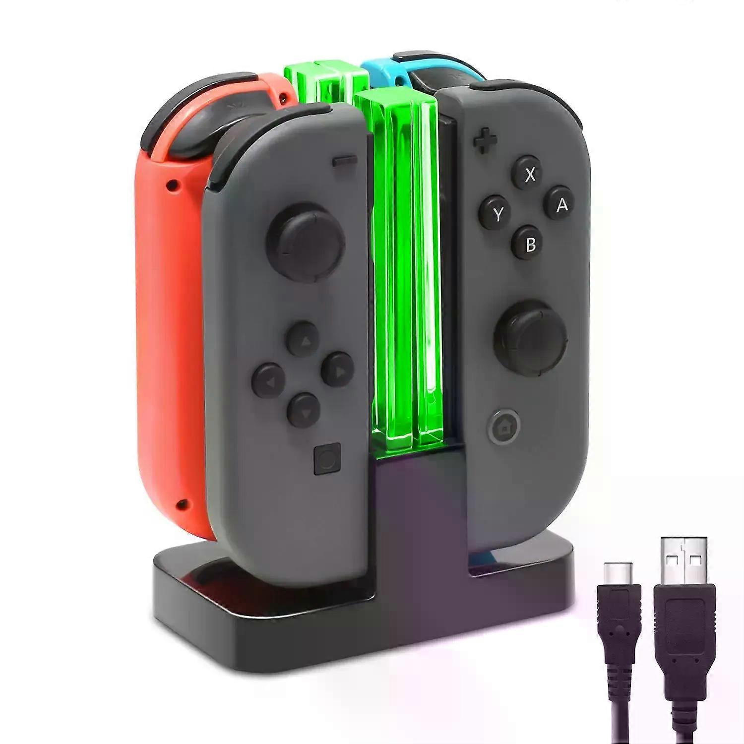 Charging Dock Compatible with Switch for Joy Con & OLED Model Controller with Lamppost LED Indication