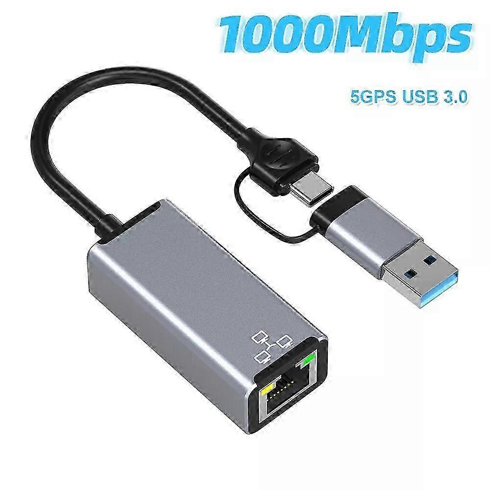 2025 USB C Network Adapter Type-C to RJ45 Gigabit Ethernet 1000Mbps For Macbook Pro