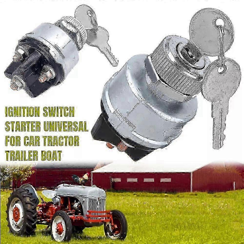 Ignition Switch Starter w/2 Keys ON/OFF Universal for Car Tractor Trailer Boat