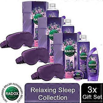 3x Radox Feel Relaxing Sleep Collection 4pcs Gift Set For Her with Eye Mask