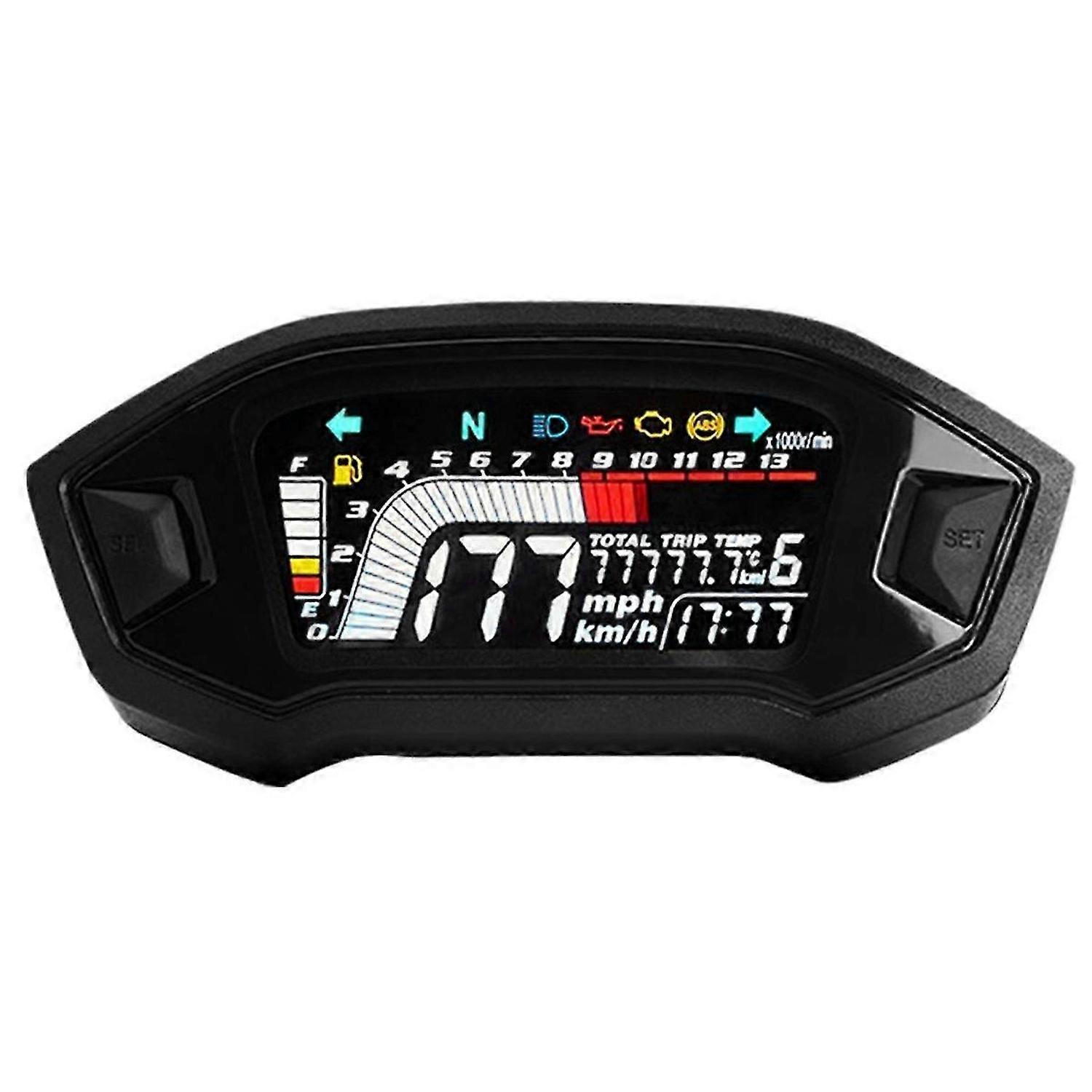 Universal Motorcycle LCD Digital Speedometer 13000RPM Backlight A
