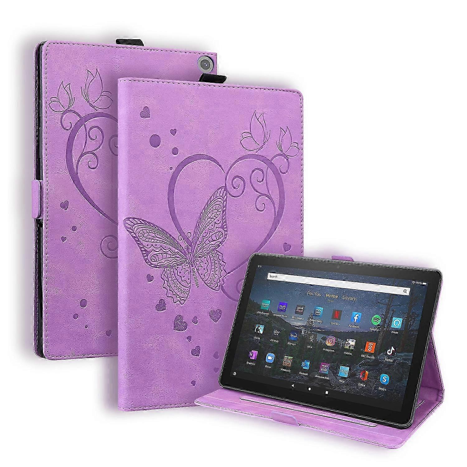 For Amazon Fire HD 10 Plus (2021) / HD 10 (2021) Love Butterfly Pattern Horizontal Flip Leather Case with Holder & Sleep / Wake-up Function 2025