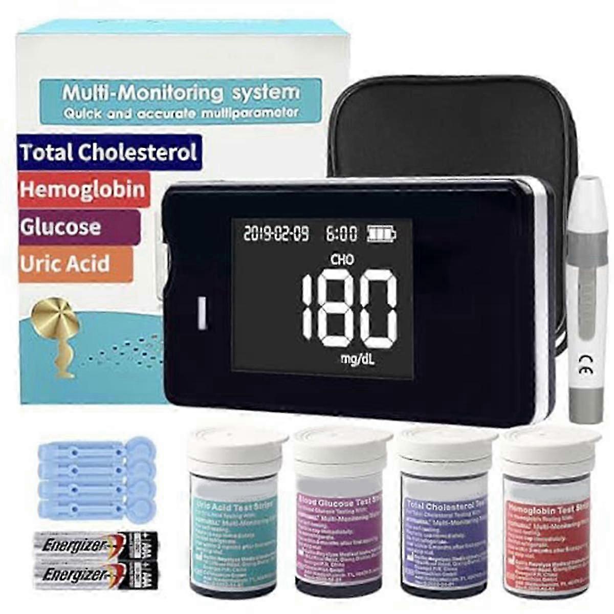 ヘモグロビンテスターキット、ヘモグロビンテスター、コレステロールテストキット、尿酸テストキットには、合計40個のテストストリップが含まれています