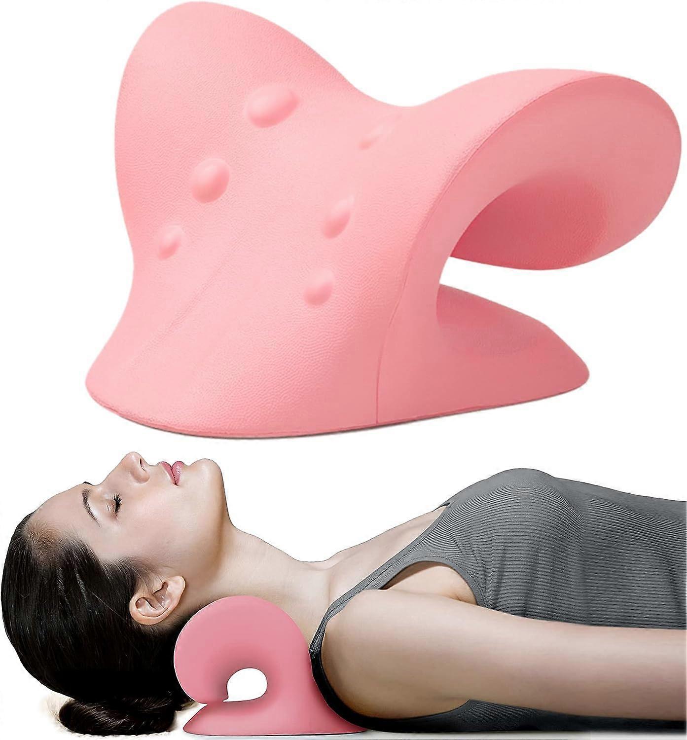 Neck And Shoulder Relaxer, Cervical Traction Device For Tmj Pain Relief And Cervical Spine Alignment, Neck Stretcher (pink)