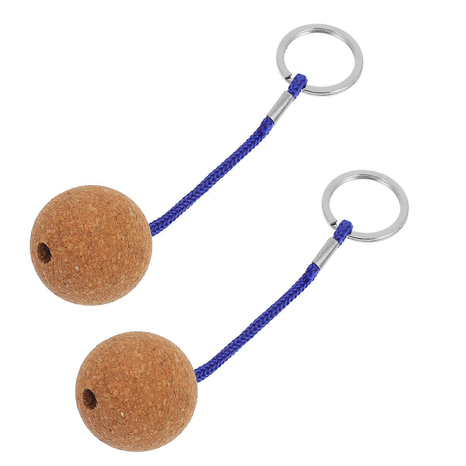 Boat Owner Keychain Floating Wood Ball Material Prevent Sinking 2Pcs
