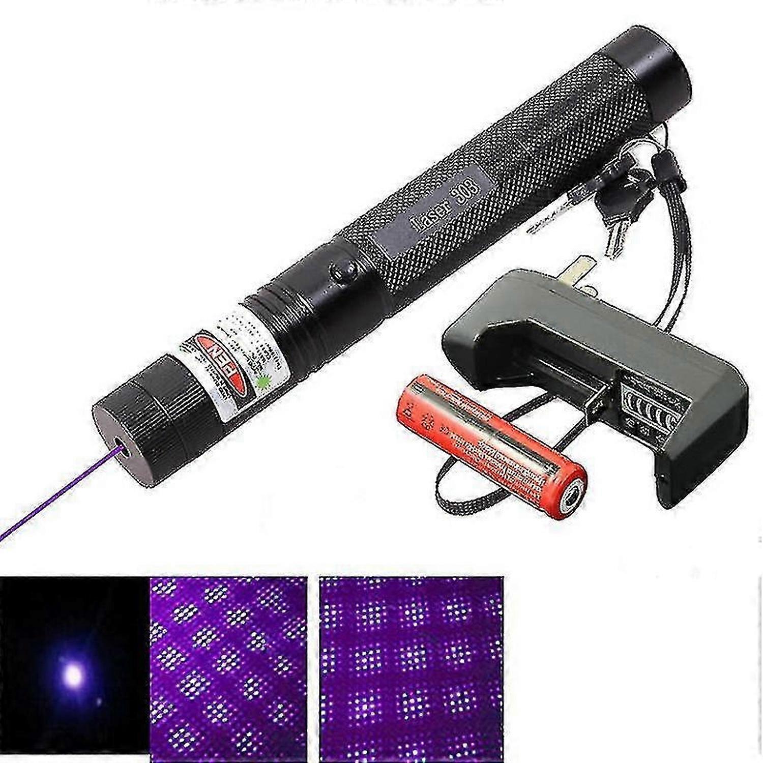 Focusing Purple Laser Flashlight And Rechargeable Flashlight With Seat