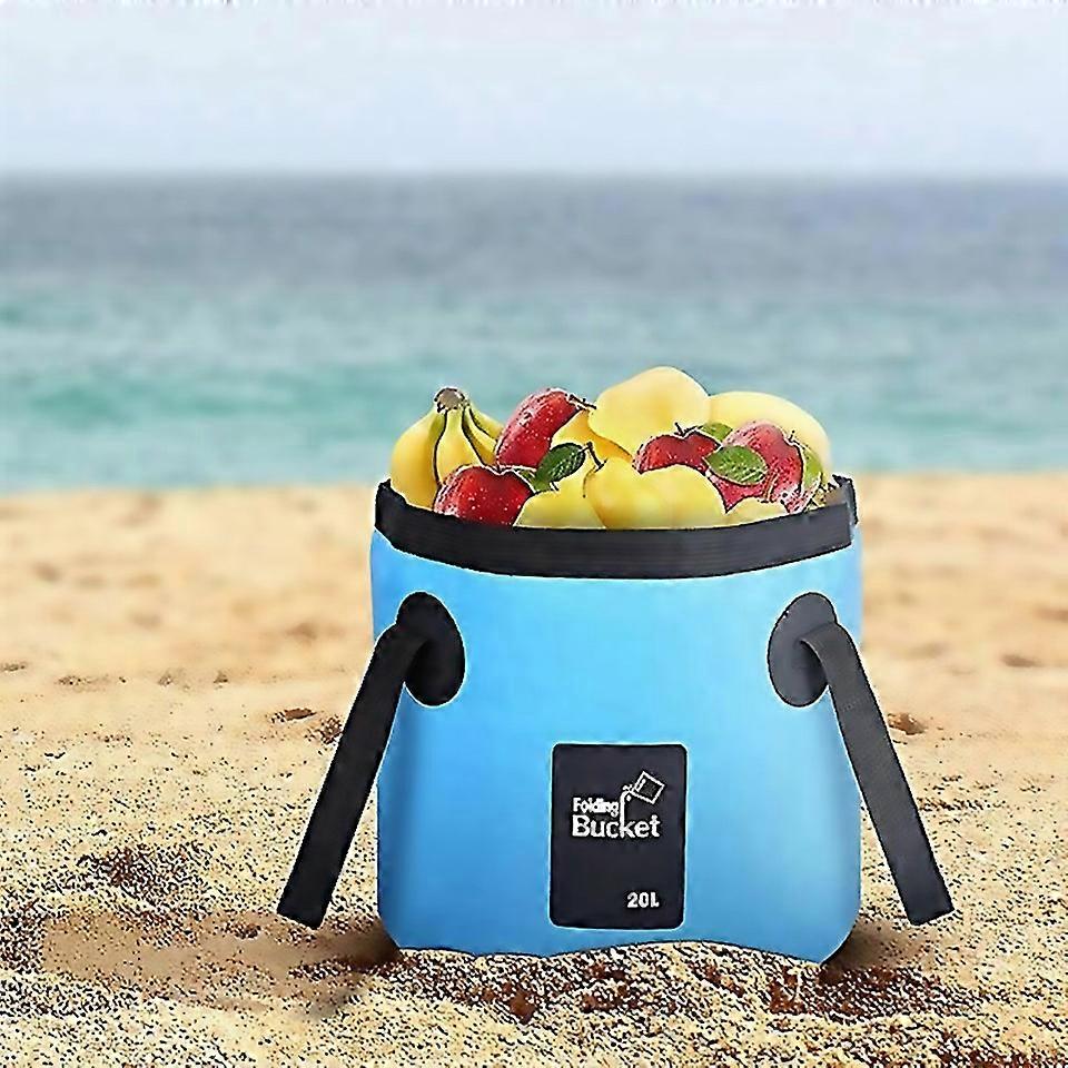 For Foldable Bucket With Handle Outdoor Basin Fishing Folding Camping