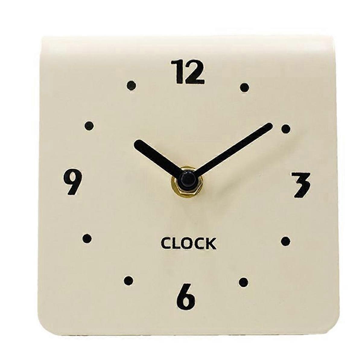 Clock Simple Retro Living Room Decor Silent Clock Creamy white