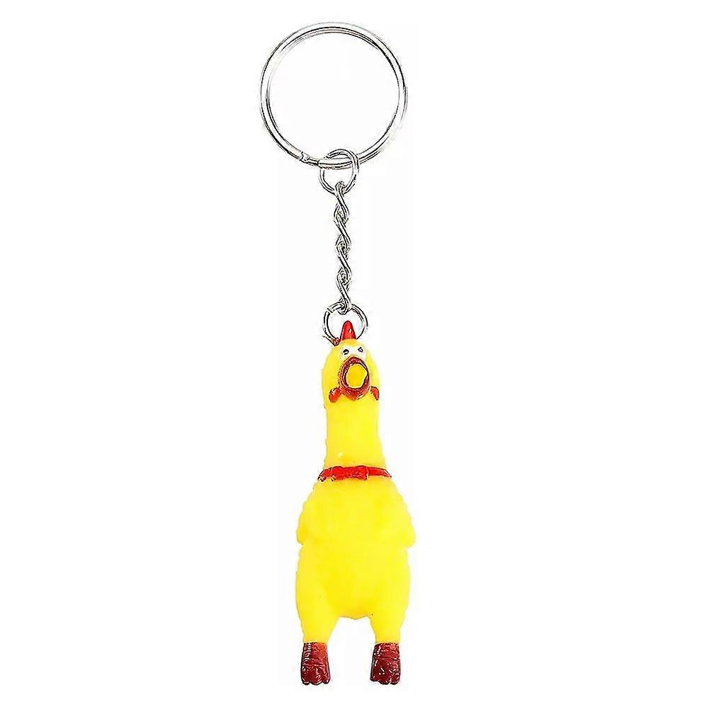 Rubber Chicken Keychain Halloween Prank Charms Bulk Key Chain for Bulk Screaming Pendant Party Favors