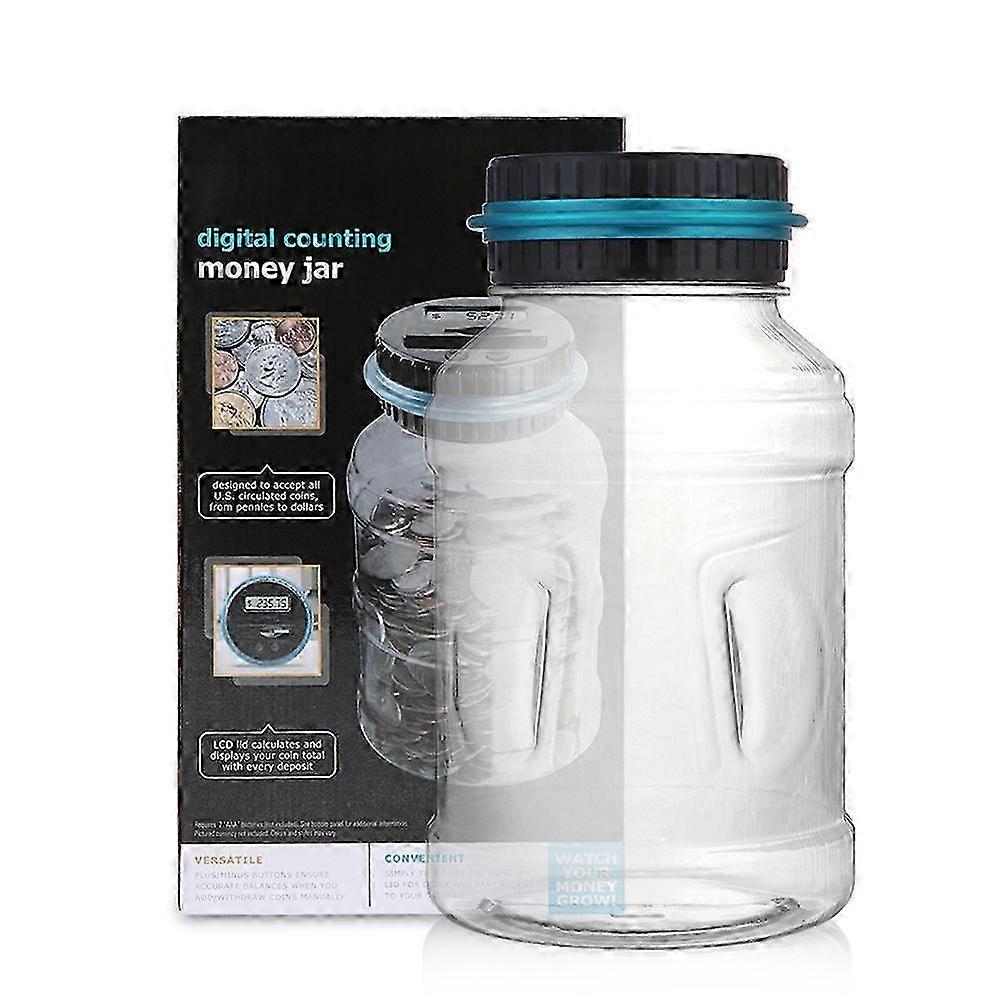 Digital Piggy Bank For Kids And Adults, Coin Counting Jar With Lcd Display, 1.8l Large Capacity Uk/eu/au Coin Piggy Bank