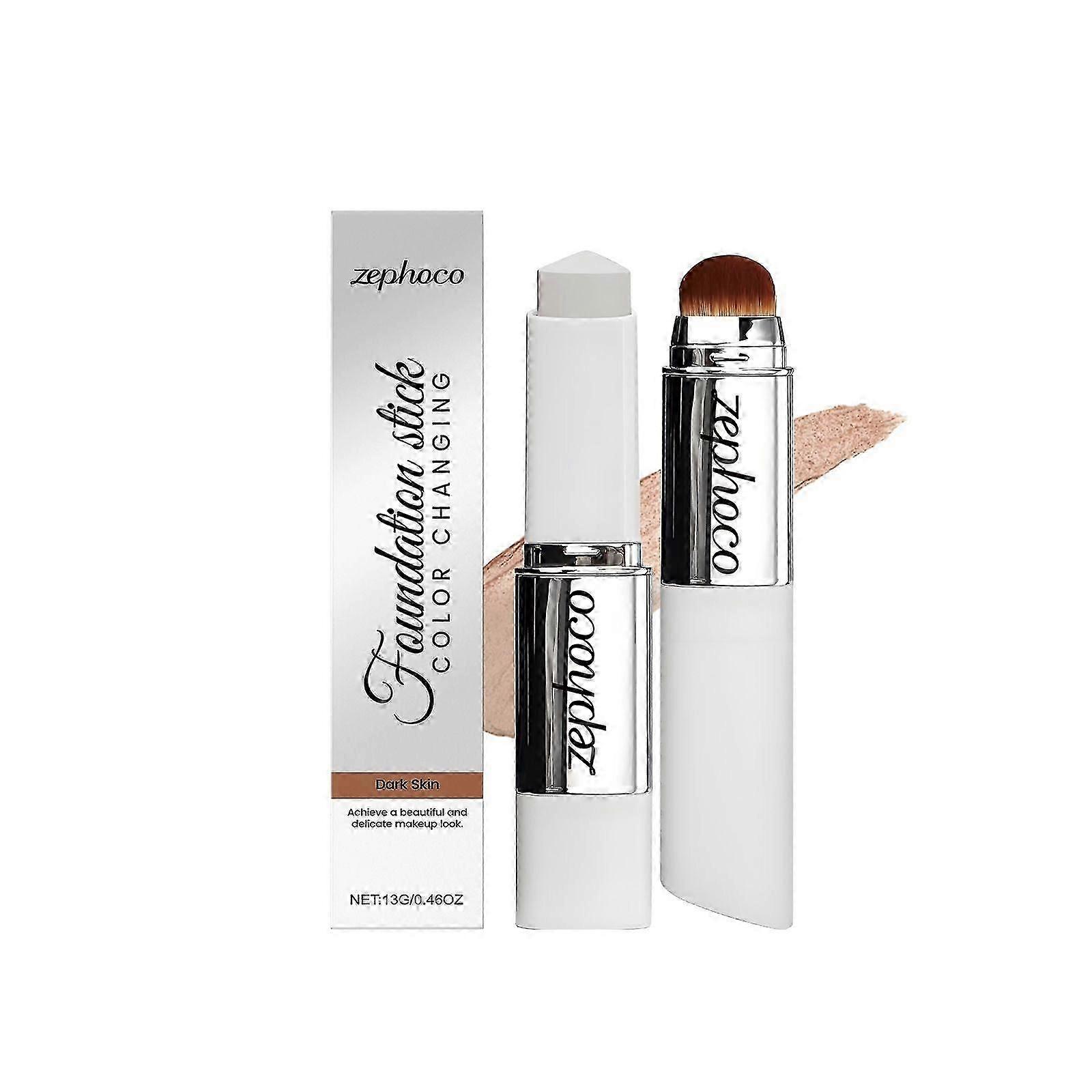Cover Cream Stick V - Color-Changing Foundation Stick - Dual-Ended with Detachable Brush - Full to Medium Coverage Base Makeup