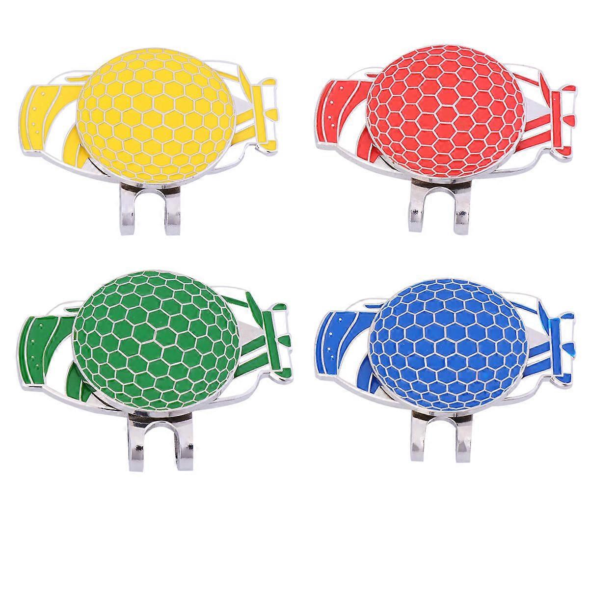 Golf Clip for Hat Metal Ball Marker 4Pcs with Assorted Colors