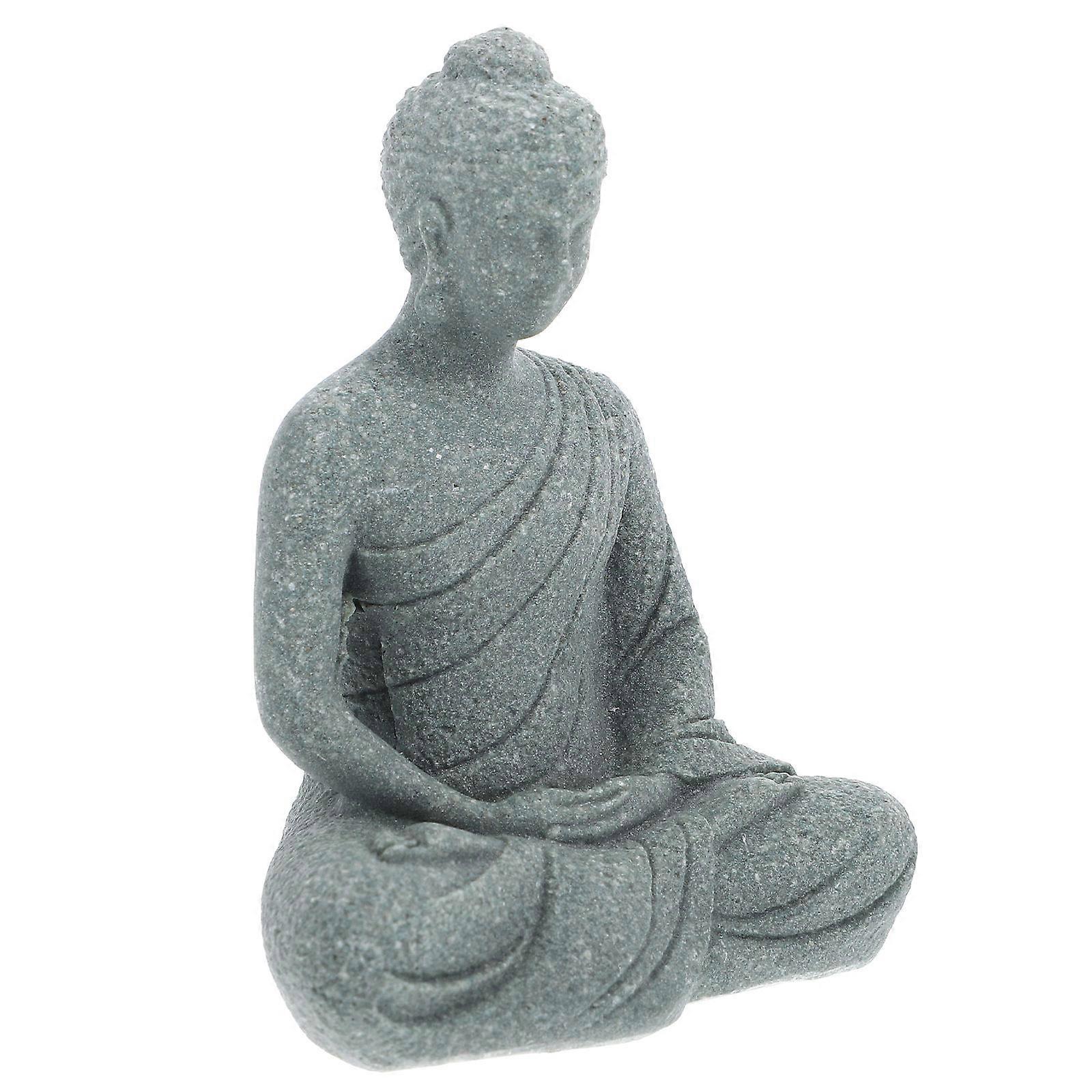 Miniature Fish Tank Buddha Sculpture Resin Statue for Aquarium 2Pcs