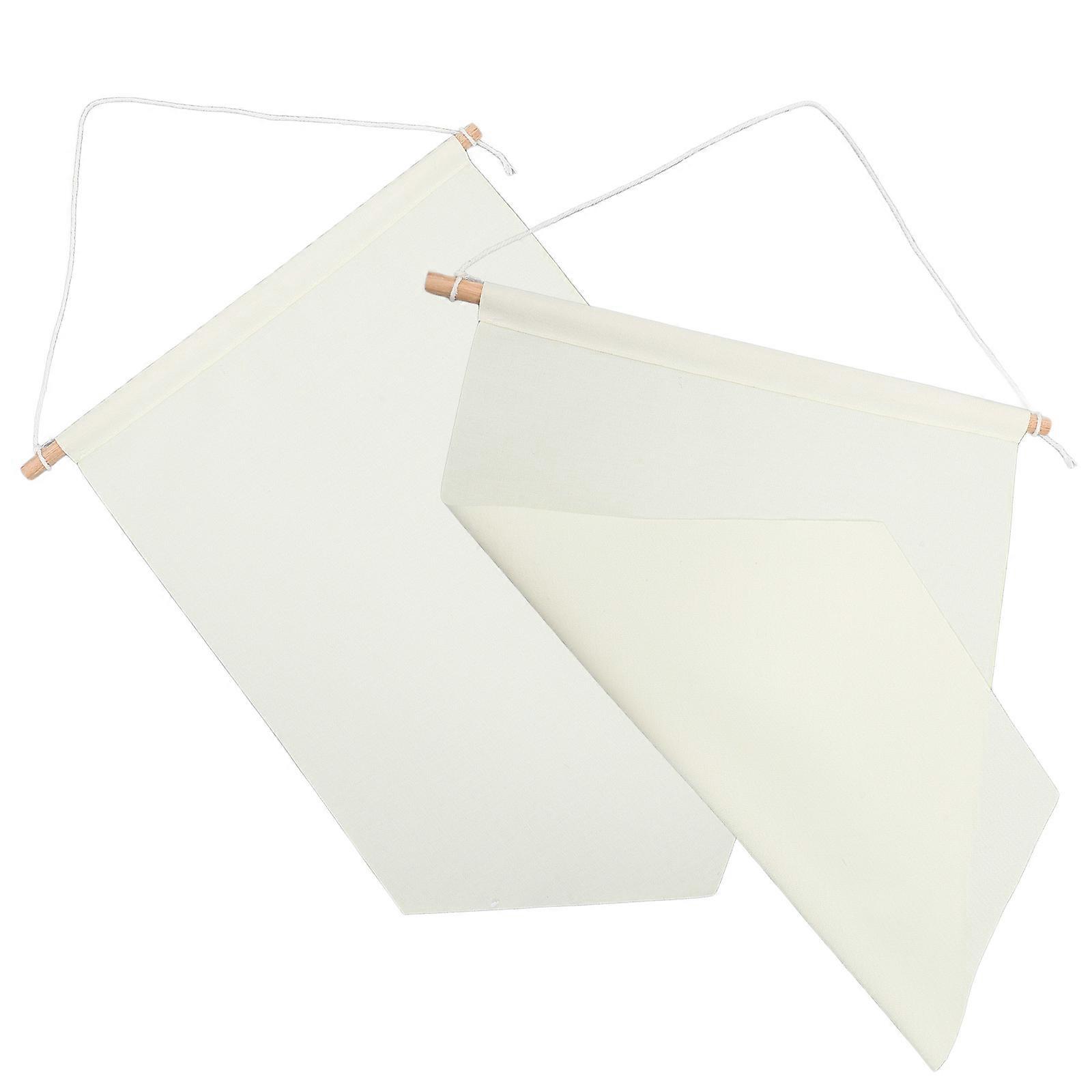 Blank Garden Flags Canvas Yard Decor for DIY Projects 8Pcs Beige