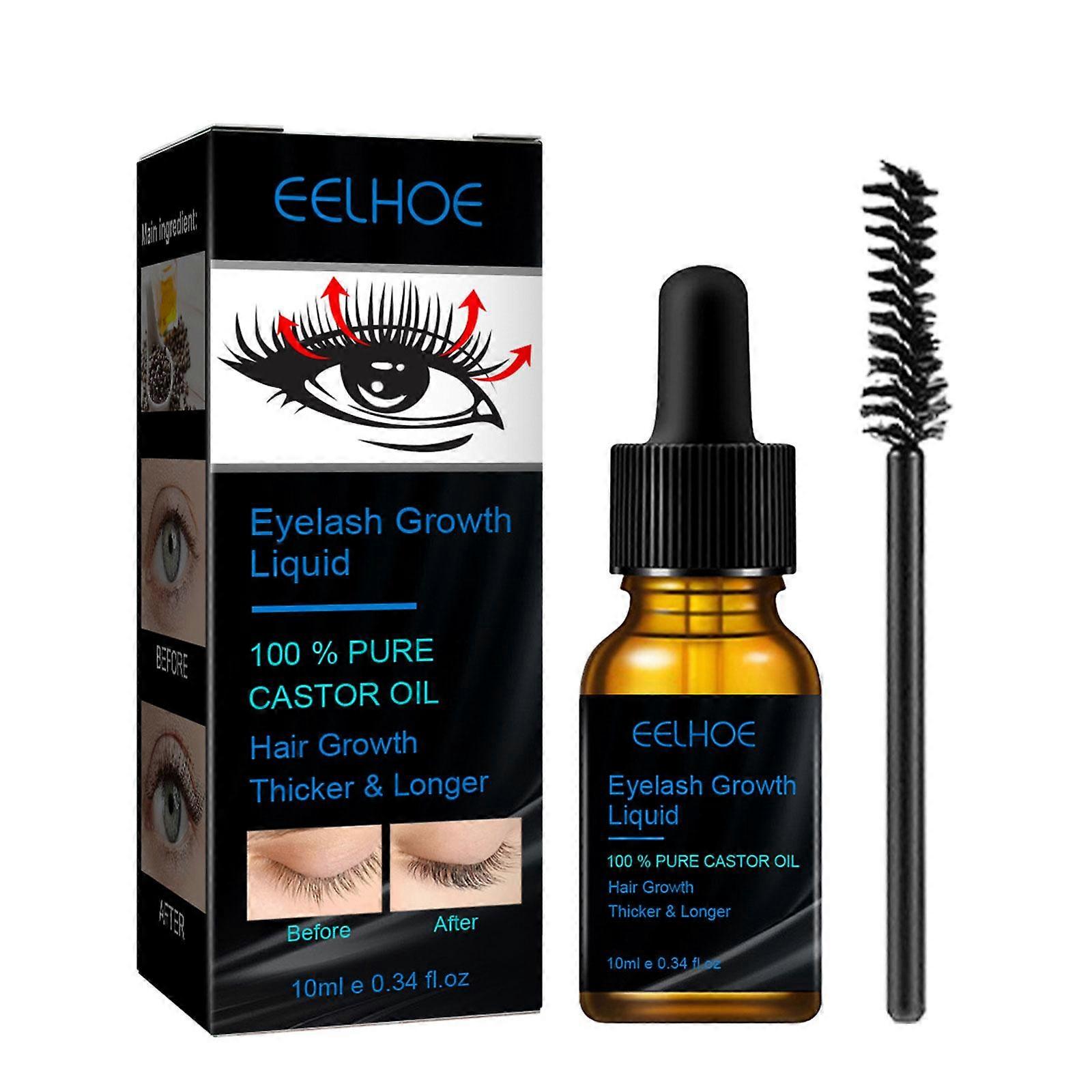 10ml Natural Castor Oil Eyelash Serum for Growth Enhancer and Brow Care Solution