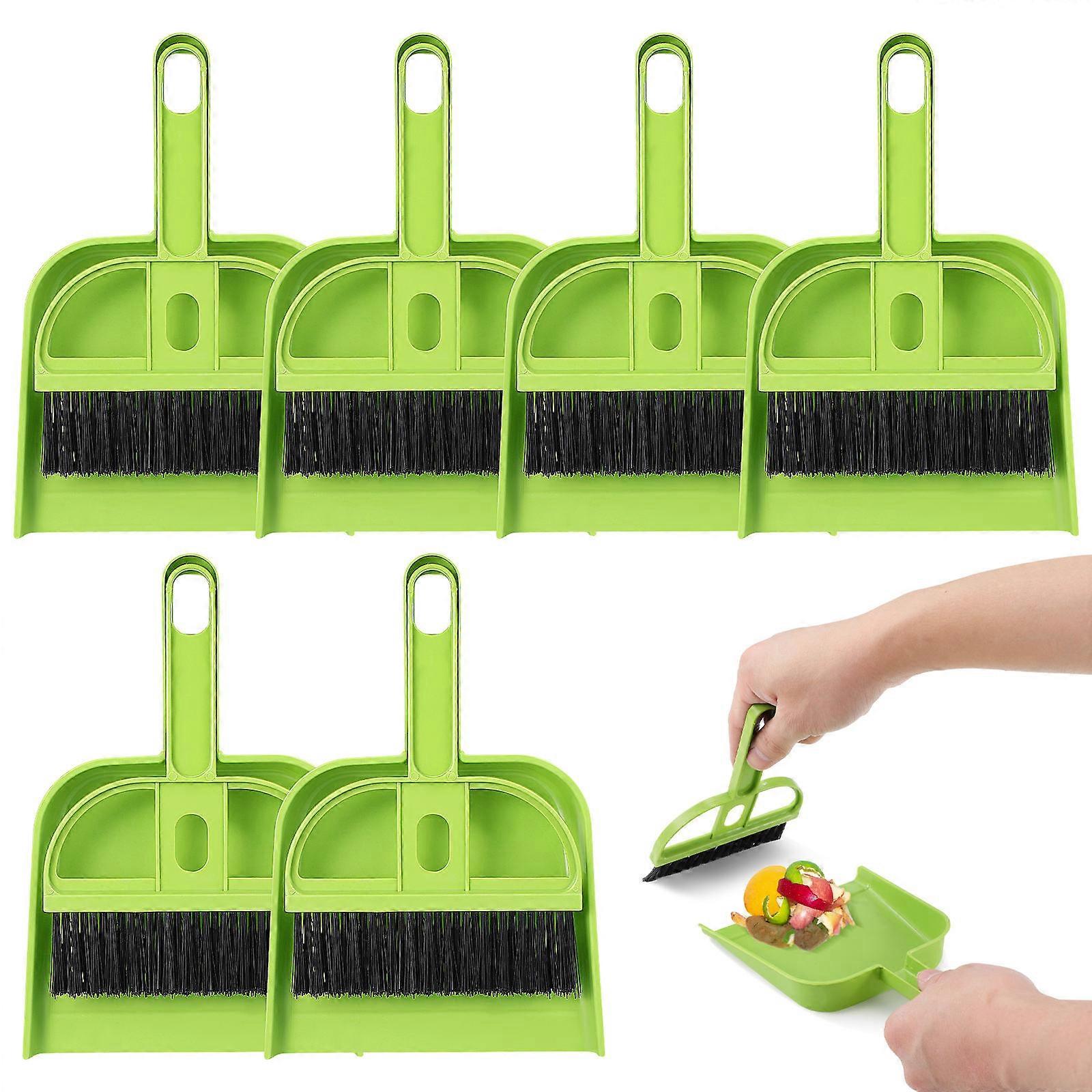 Desktop Cleaning Brush and Dustpan Set Green for Office Use 12Sets