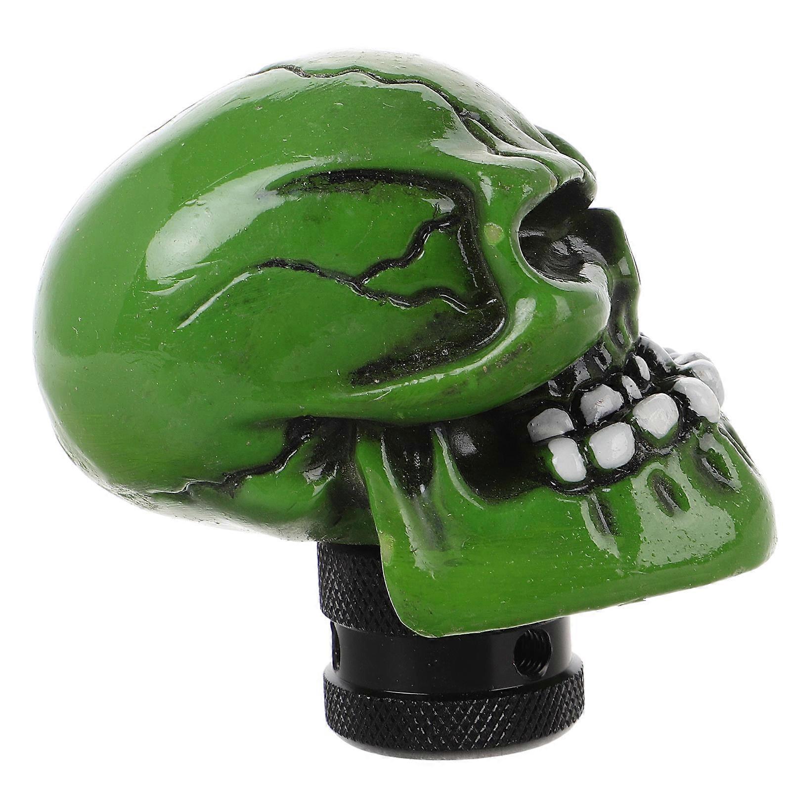 Skull Shape Gear Shift Knob For Manual Green Durable Use 4Pcs