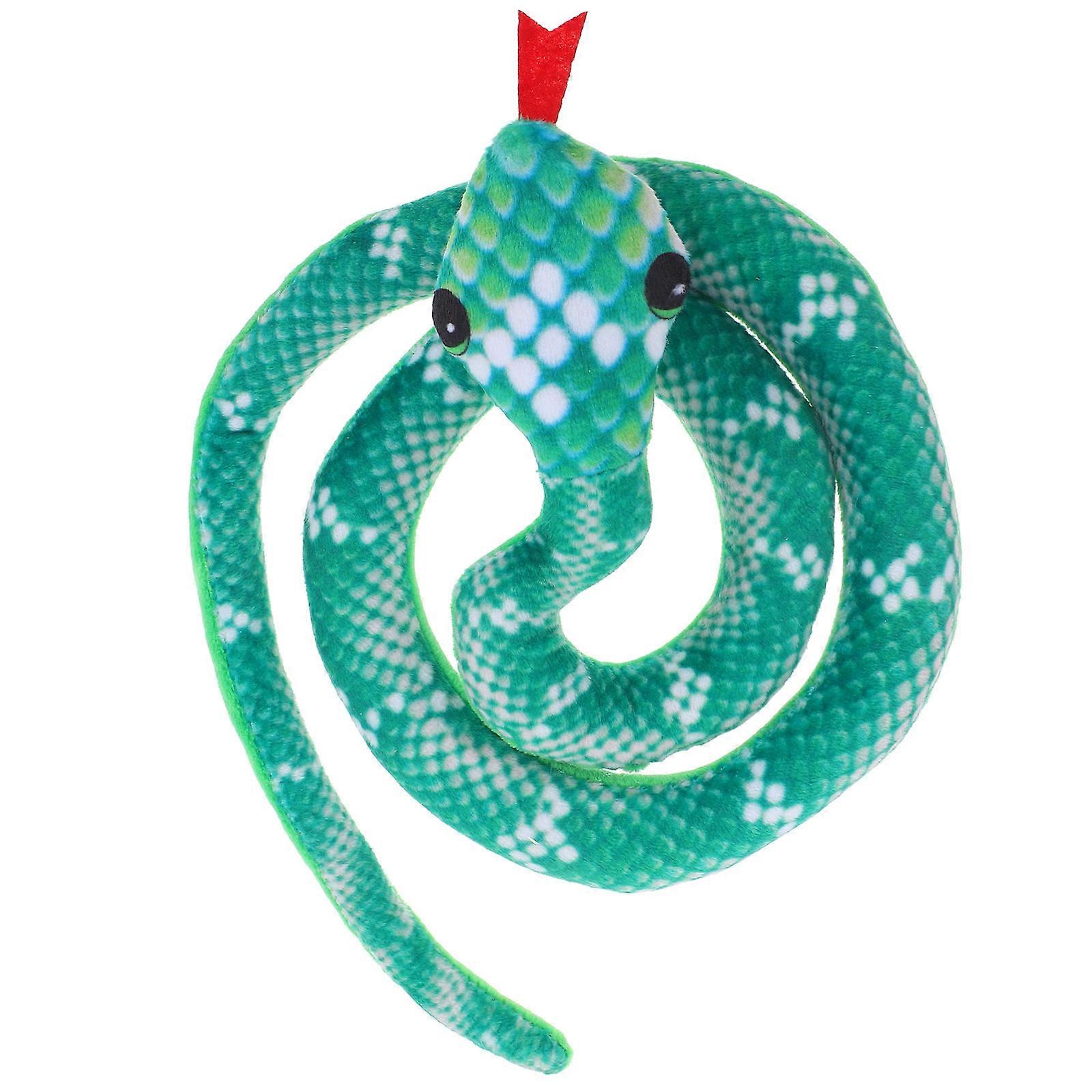 Plush Snake Toy For Kittens Sound 16.00X14.00X6.50CM Light Green Count 2Pcs