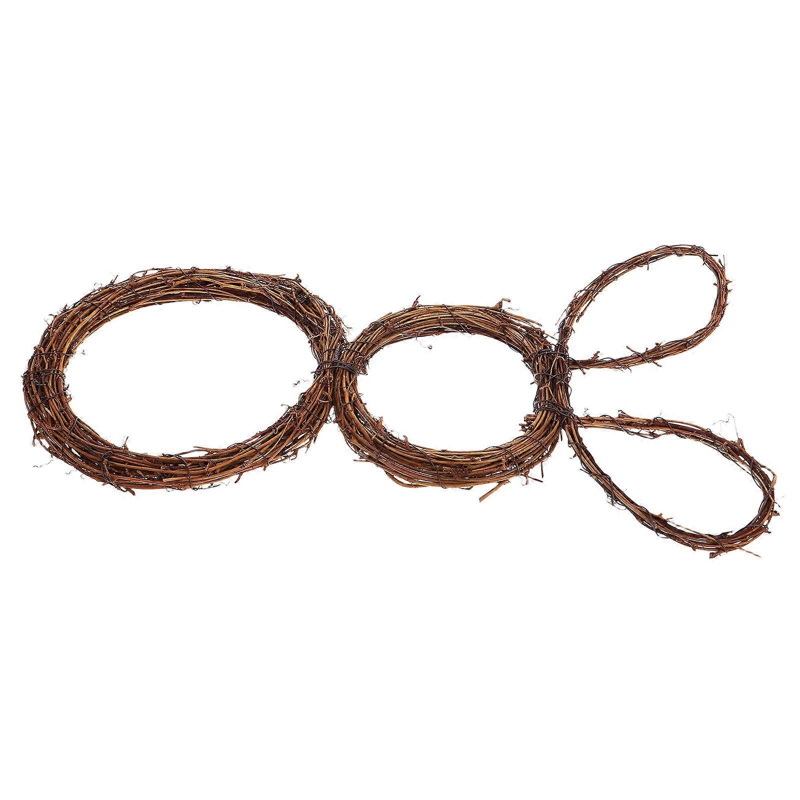 3Pcs Spring Bunny Rattan Wreath for Garden Rabbit Vine Branch Decoration