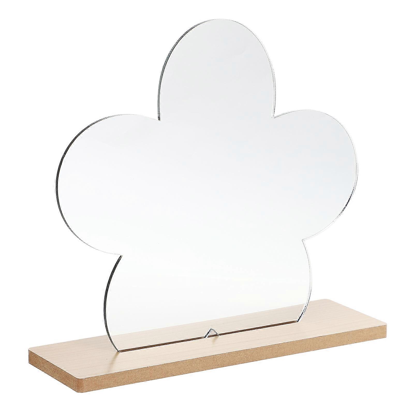 Makeup Mirror Flower Shape Mirror for Home Use 2Pcs Khaki Acrylic