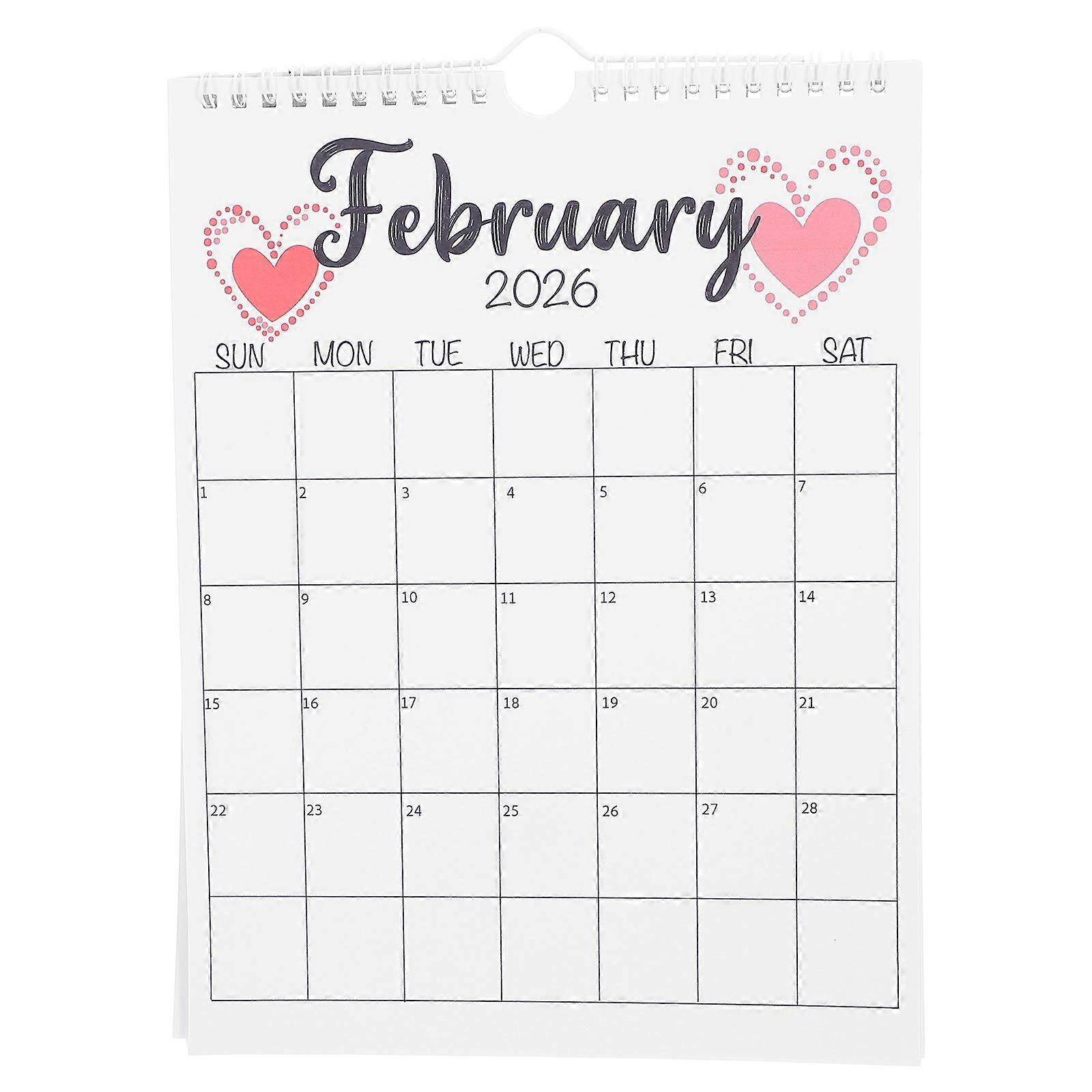 Wall Calendar 2025-2026 Decoration For Family Home Use Paper Material 1Pack