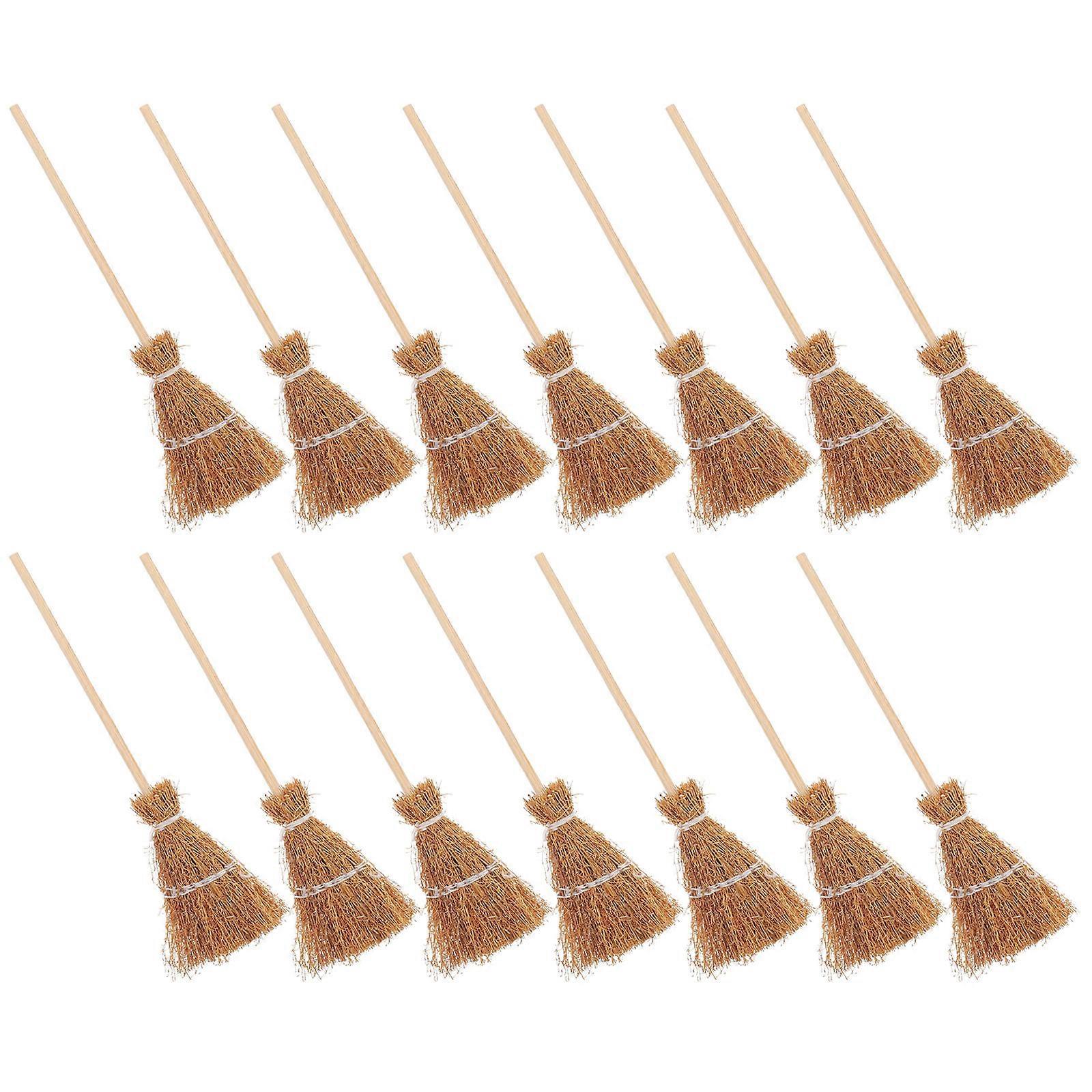 Light Brown Doll House Brooms for Miniature Cleaning Tool Models 40Pcs