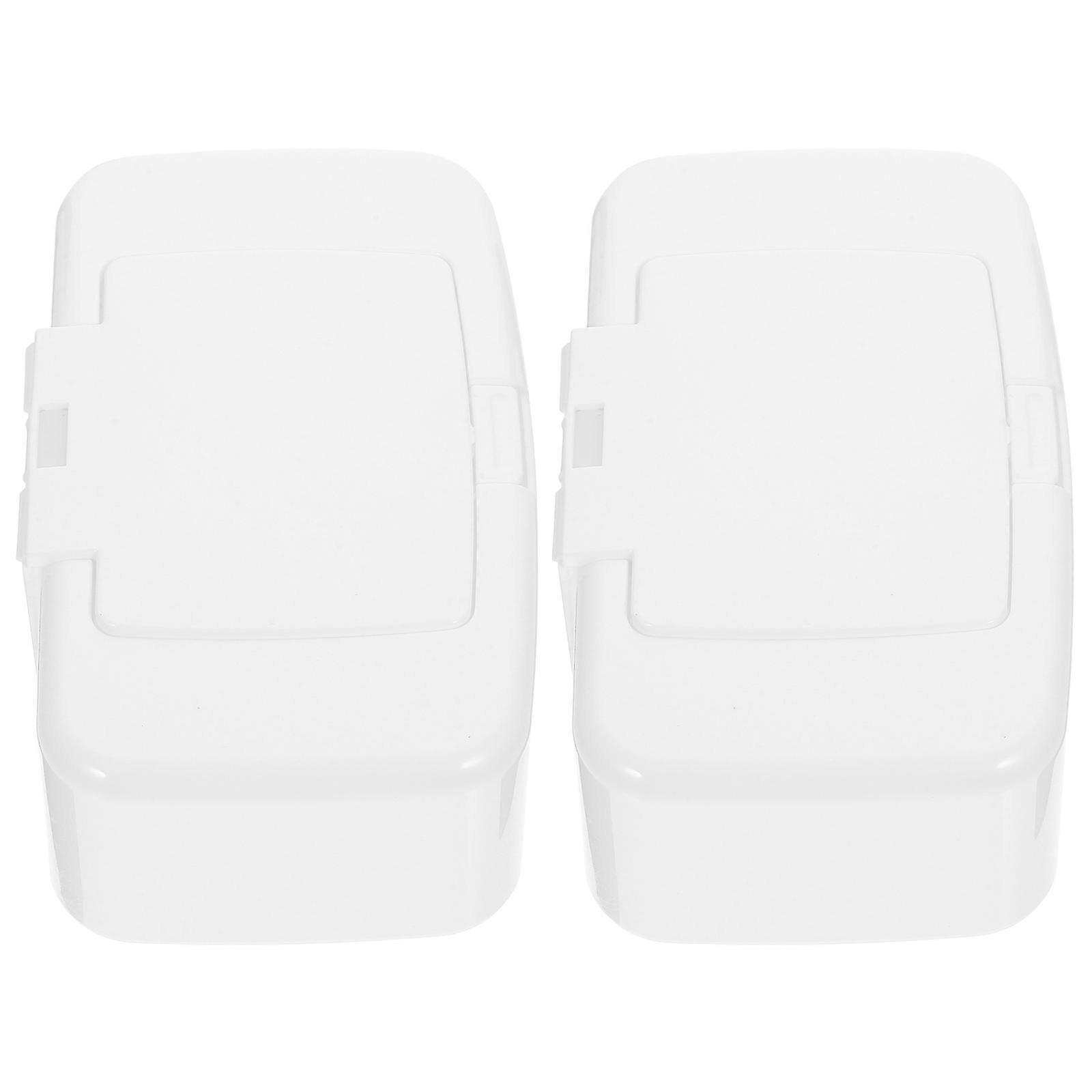 Wipes Container Tissue Box for Storage 8Pcs Refillable White Plastic