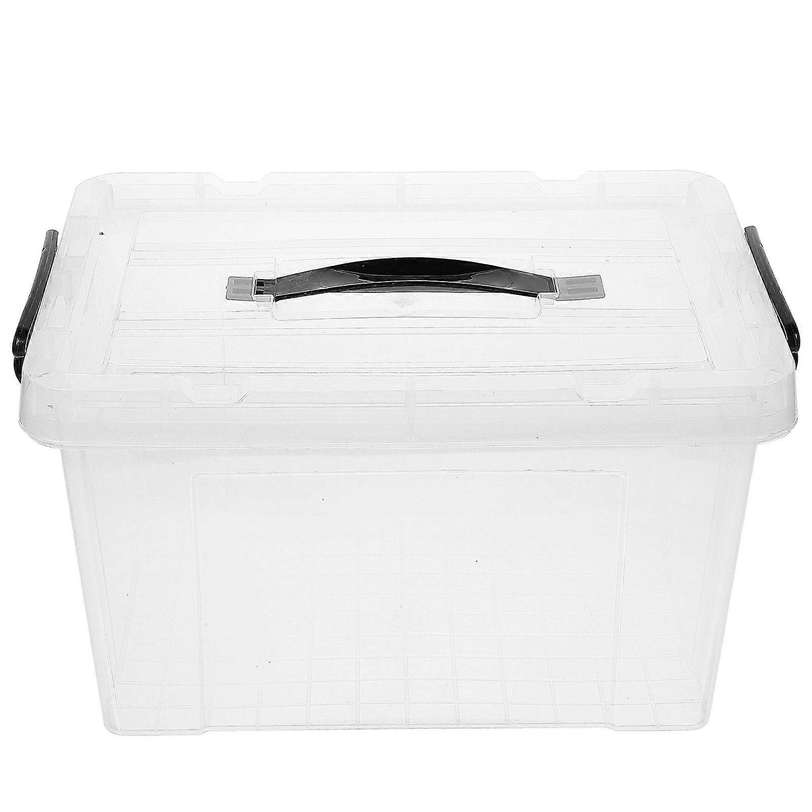 Storage Box with Lid Rectangular Under Bed Organizer Container Transparent Plastic for Office Organization 1Pcs