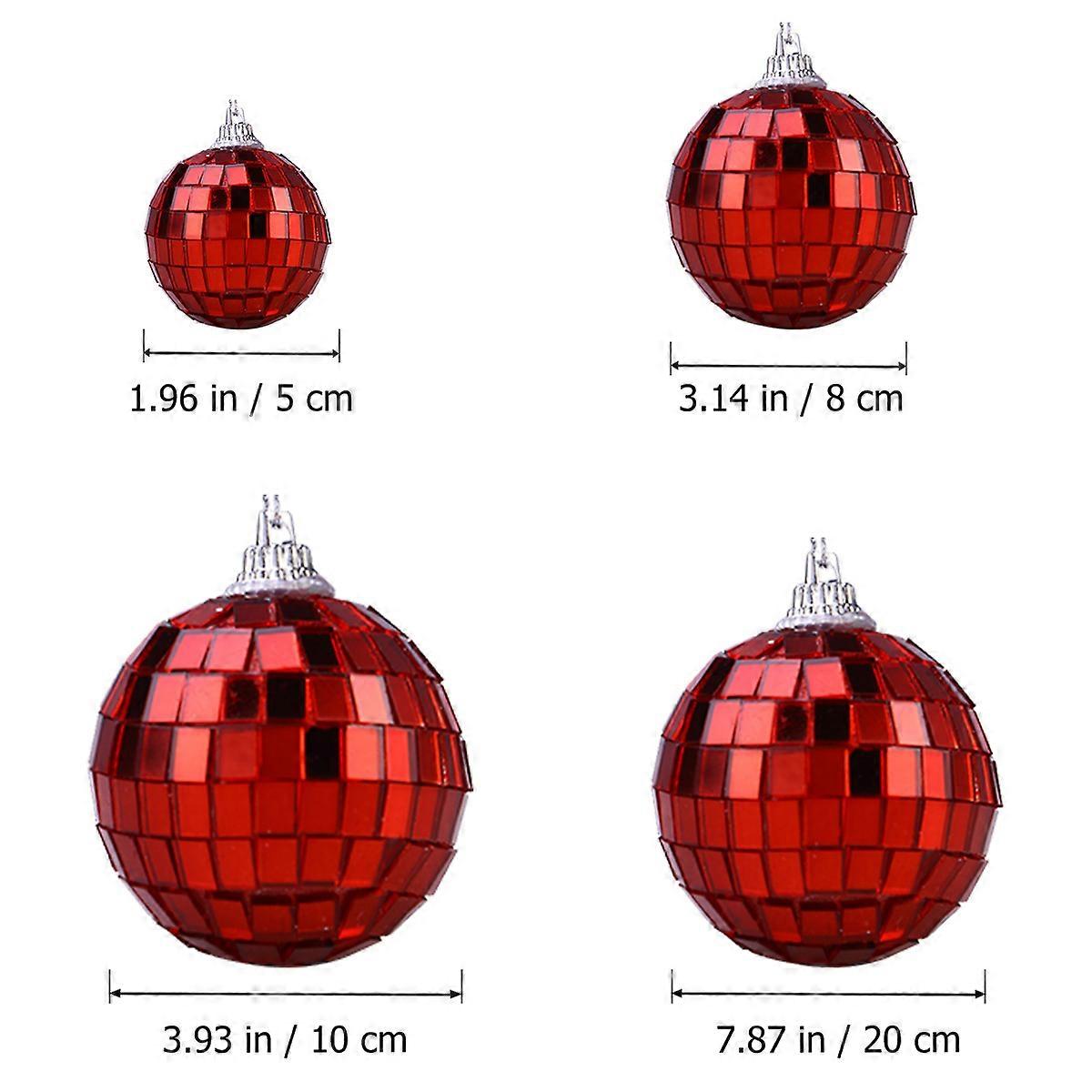 Red Disco Mirror Ball for Party Hanging 3Pcs Dance and Music Festivals