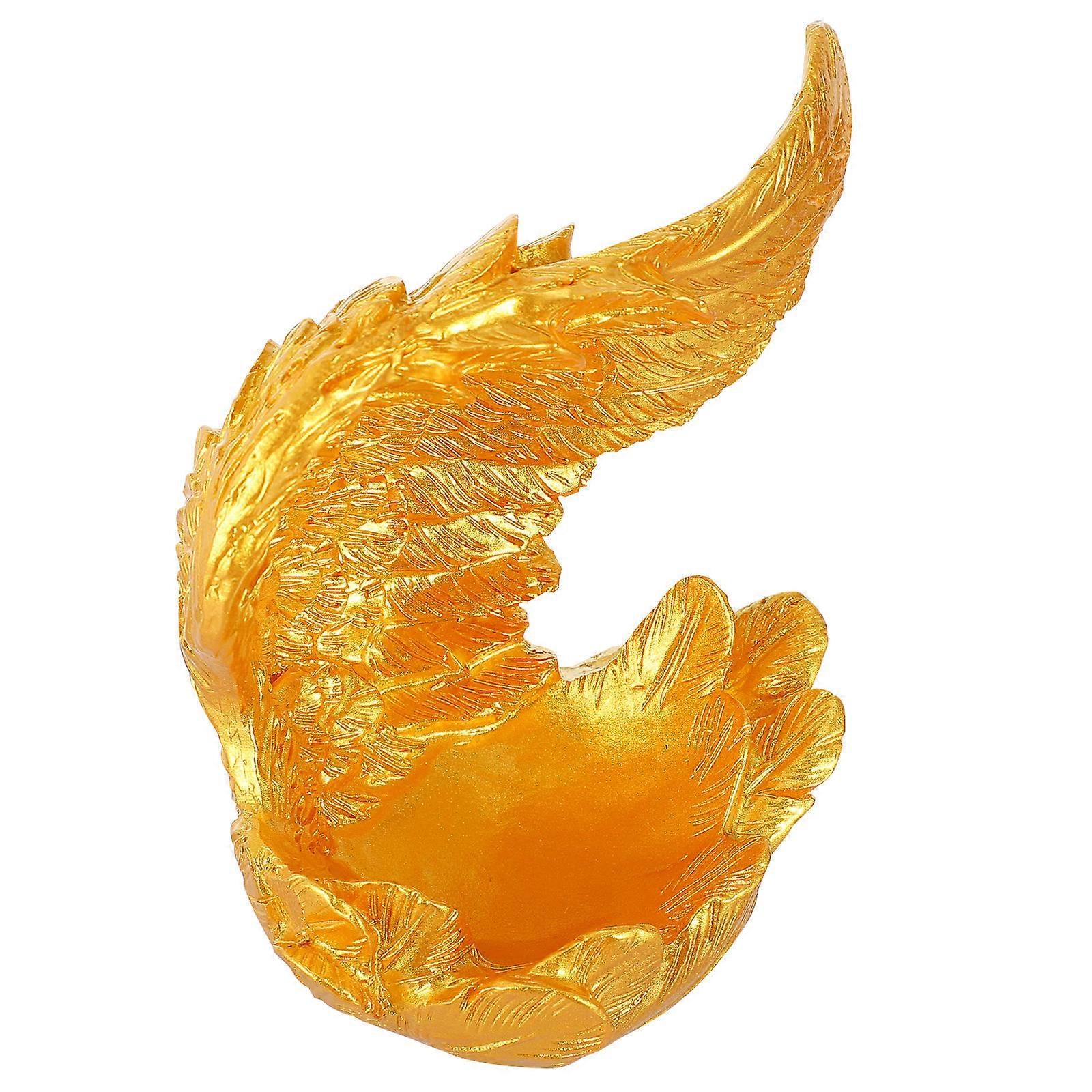 Crystal-Ball Storage Base Resin Angel Wing Statue for Decor Use 2Pcs