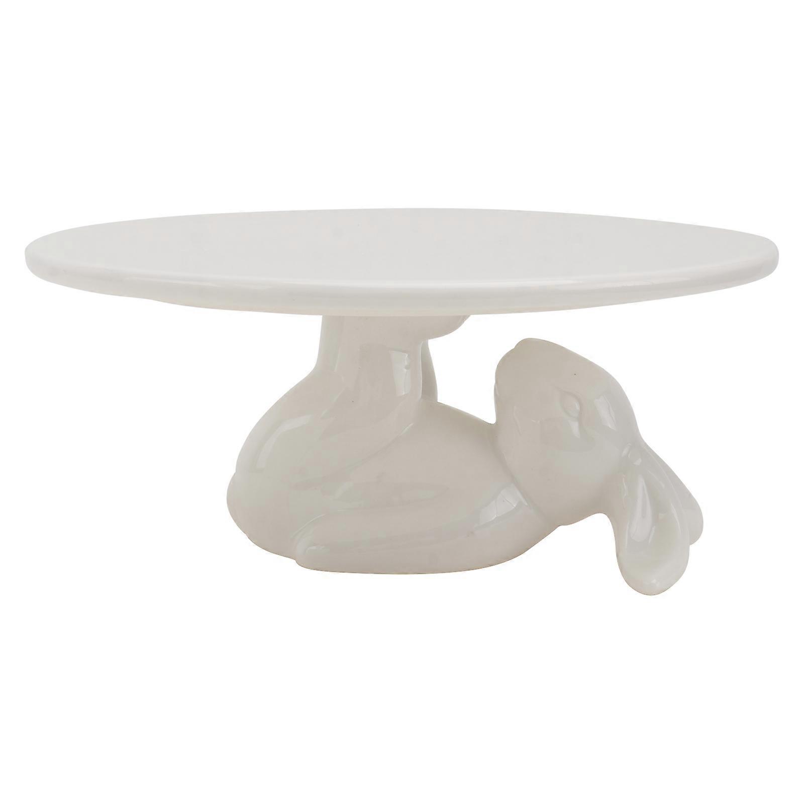 Lovely Cake Plate Ceramic Rabbit Shape for Dessert 2Pcs Set