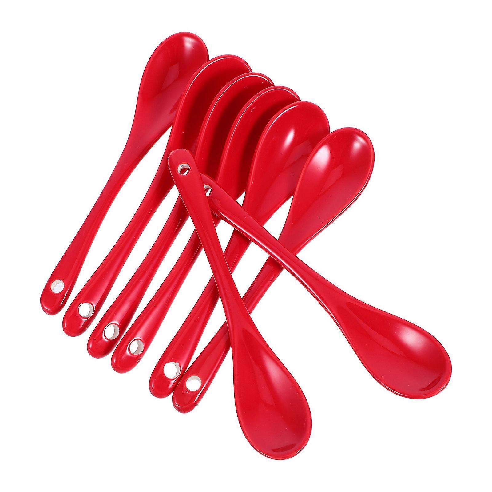 Coffee Scoop 8Pcs Assorted Color Versatile Use Ceramic Spoons for Kitchen Use