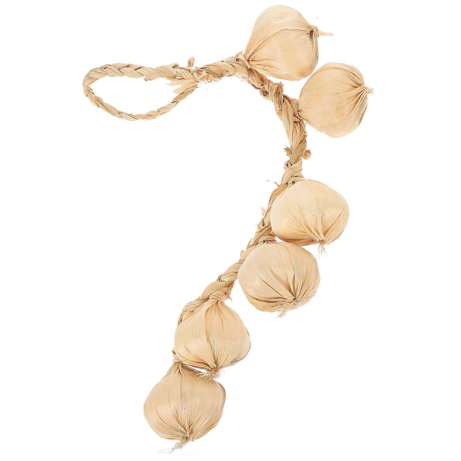 Artificial Garlic Strings Decorative Garlic Vegetable Display 5 Strings for Home Decoration