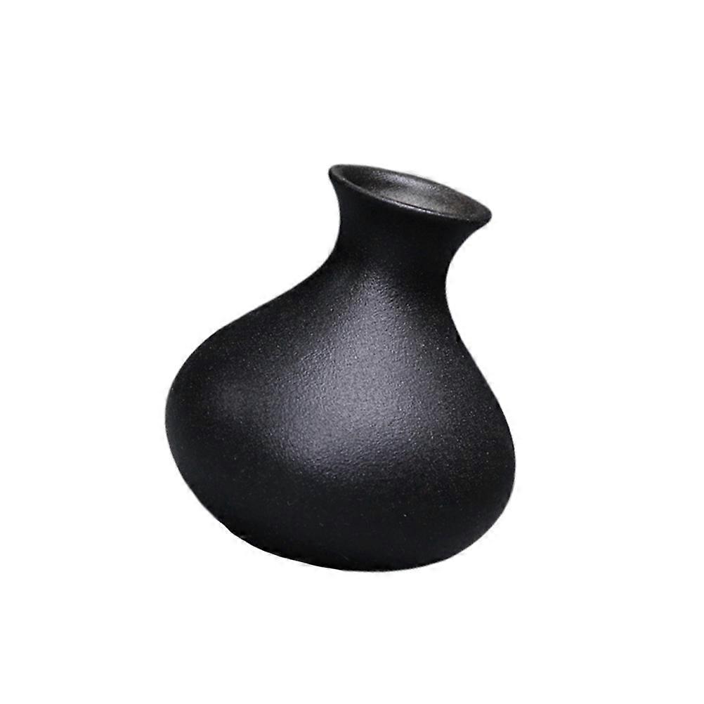 Decorative Black Ceramic Mini Vase for Plant Use