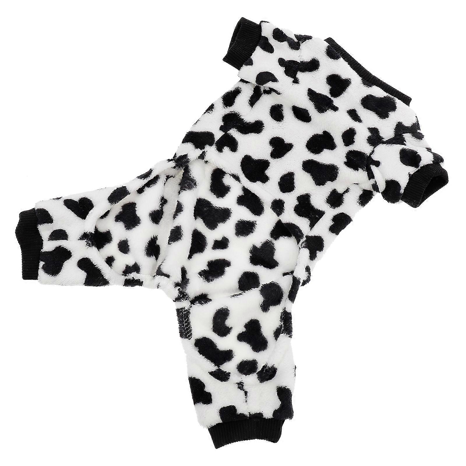 Pet Coat Cow Spot Pattern Dog Clothes for Dogs 2Pcs Polyester
